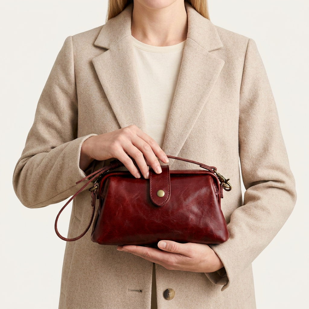 Sac Bandoulière Femme Vintage Rigide Réglable