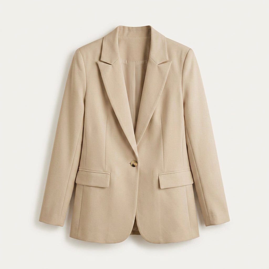 Blazer Femme Long à Bouton Unique