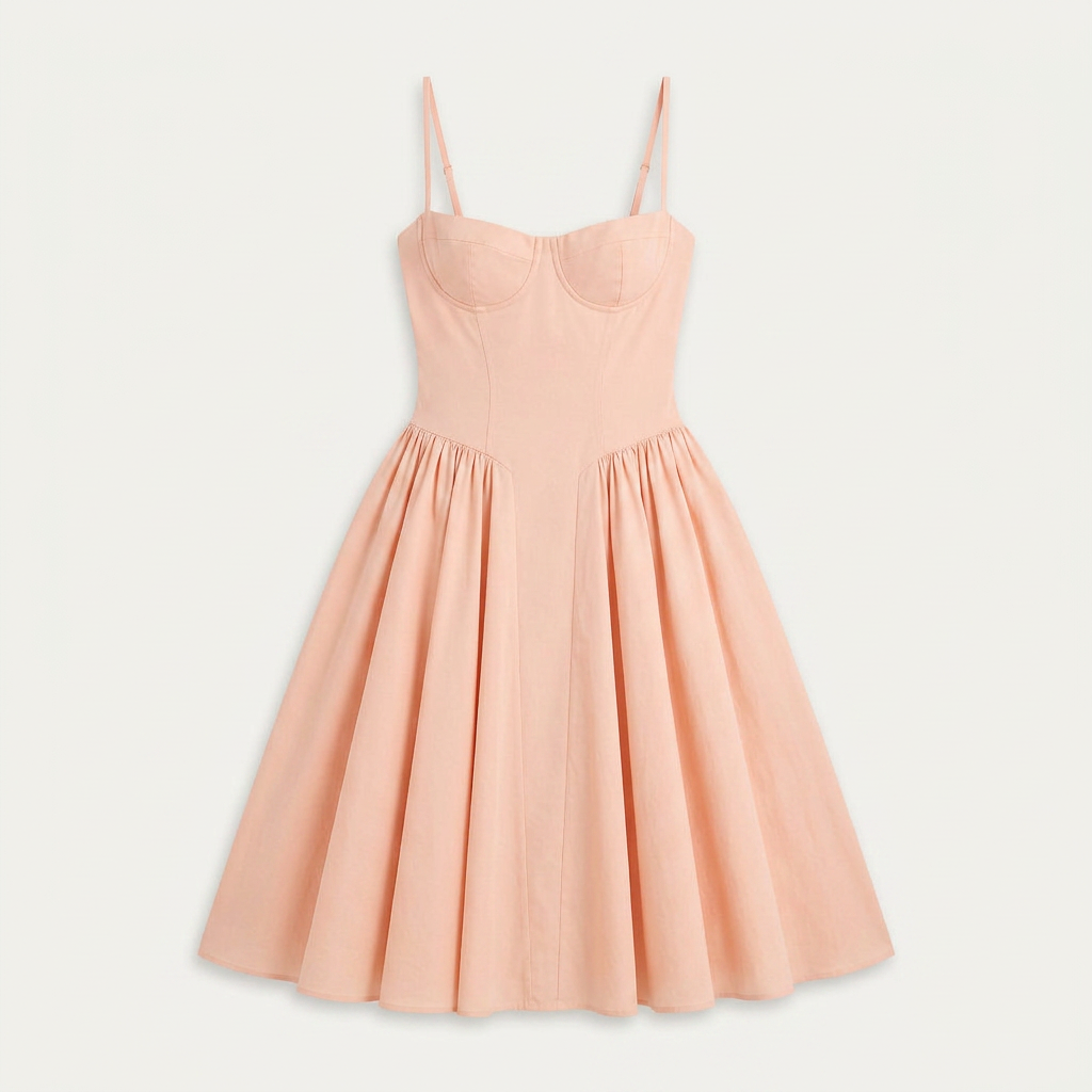 Robe Midi Femme Décolleté Cœur Bretelles Fines