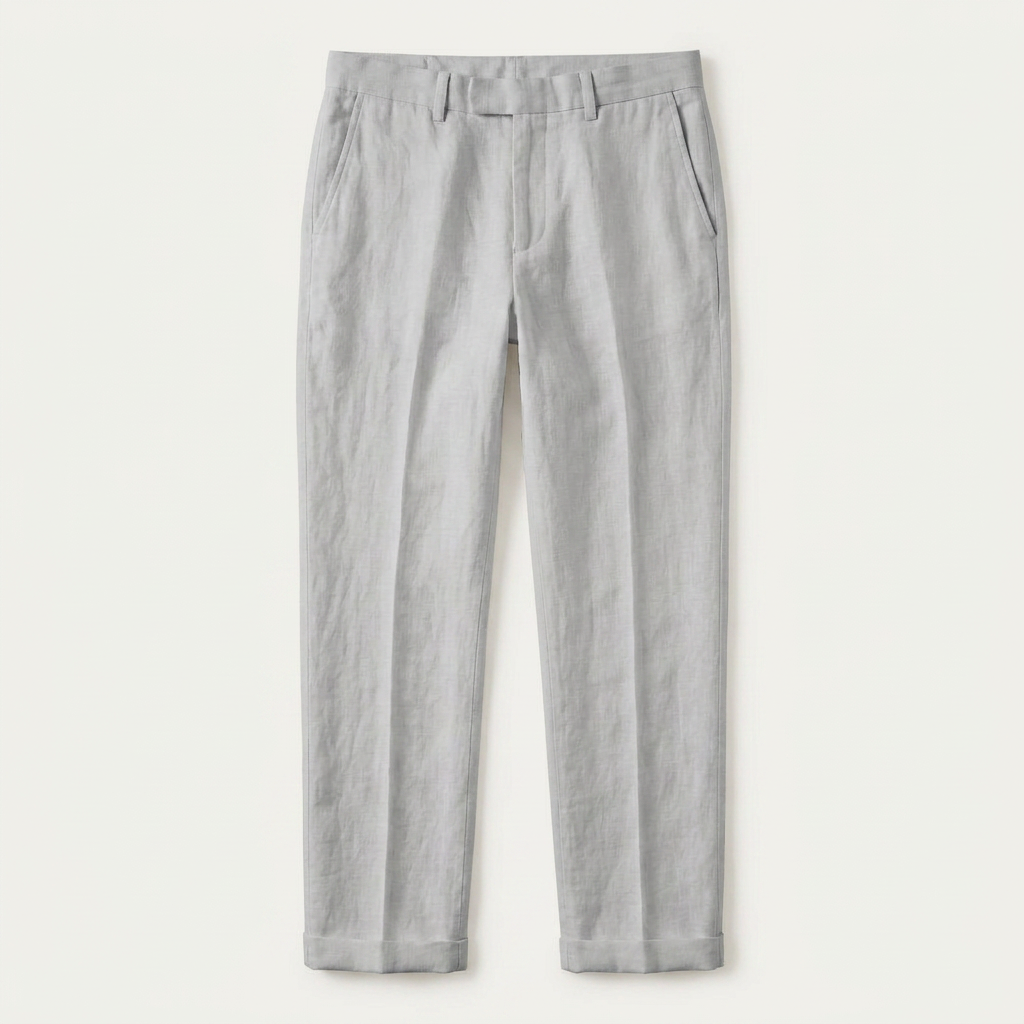 Pantalon Homme Tailleur Coupe Droite Pli Marqué