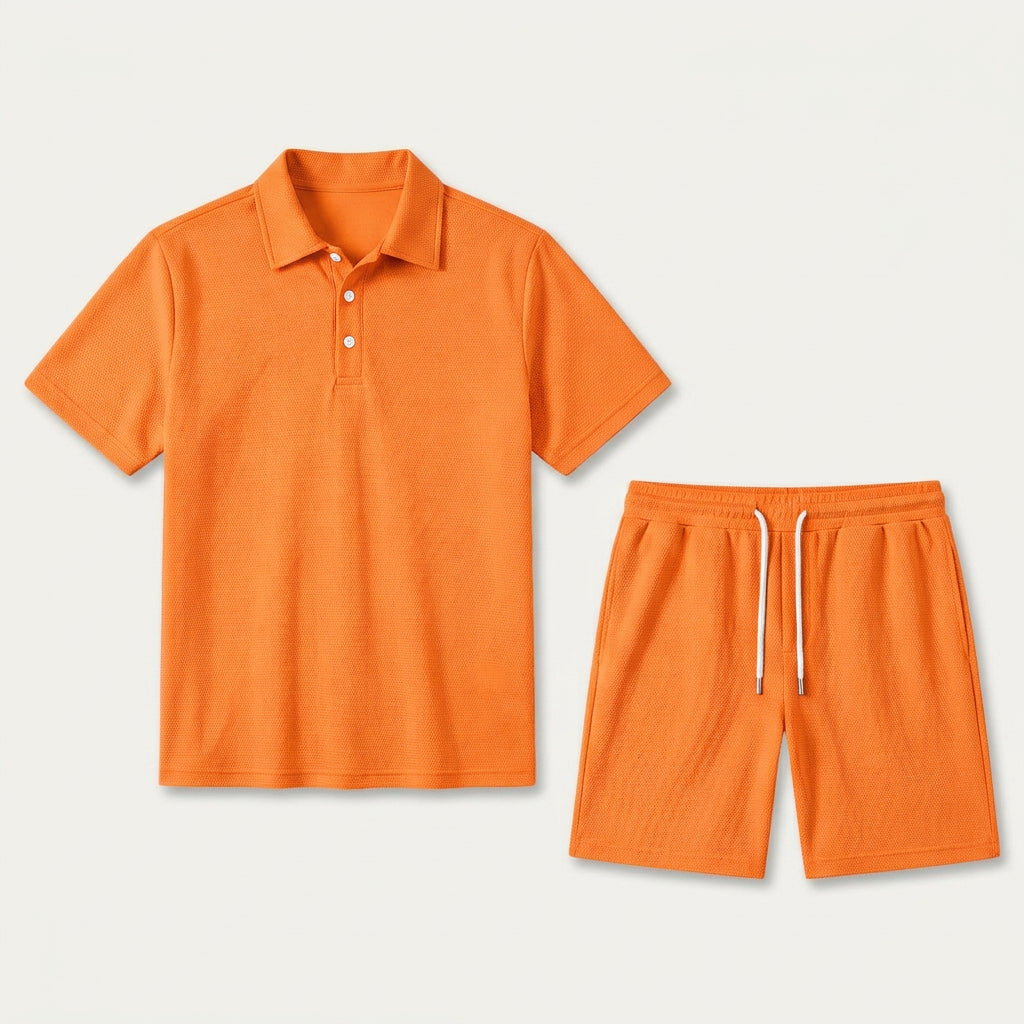 Ensemble Homme Polo Short Texturé Cordon