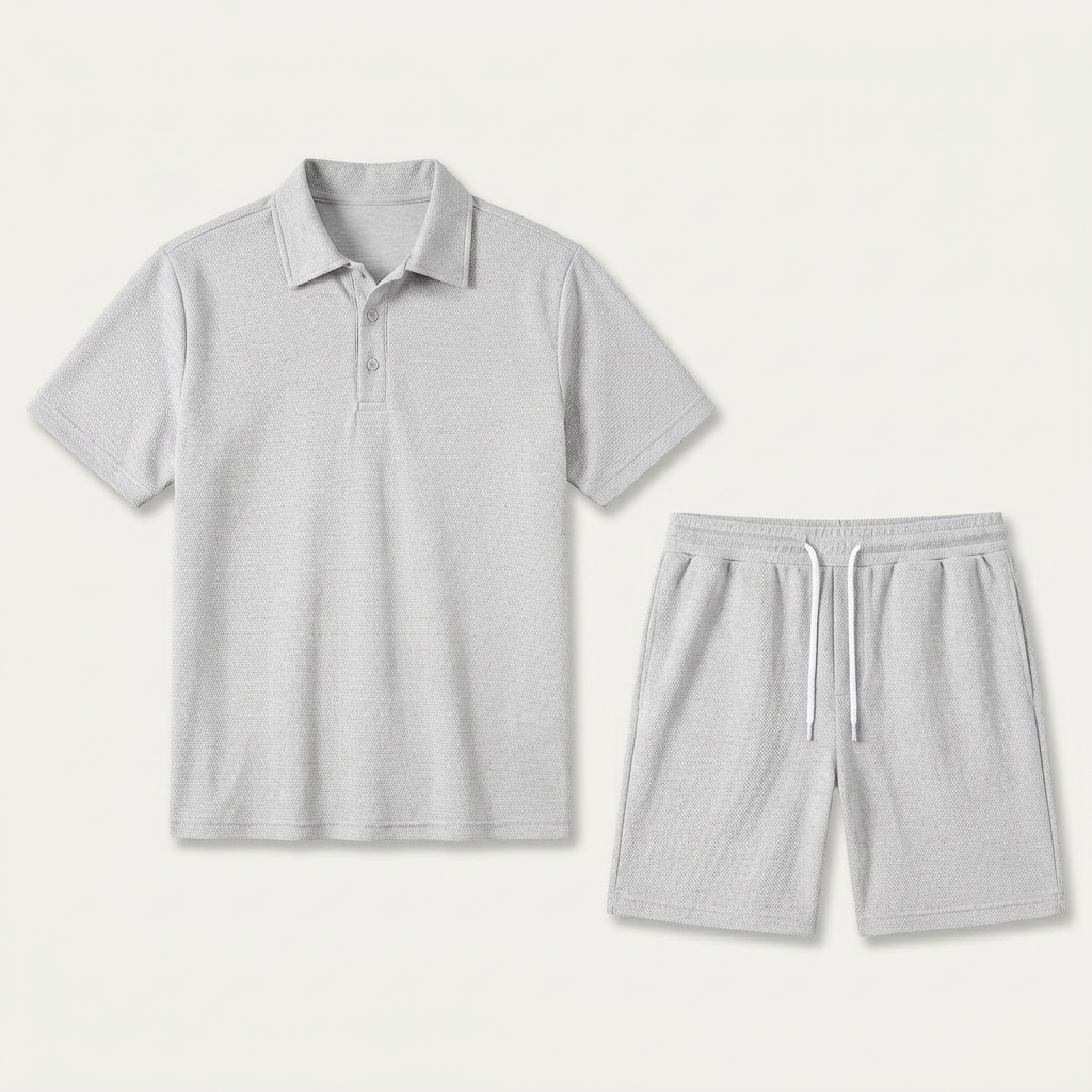 Ensemble Homme Polo Short Texturé Cordon