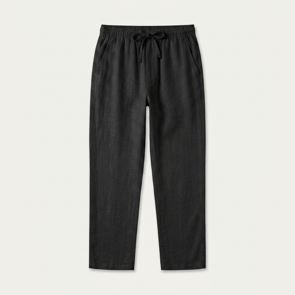 Pantalon Homme Droit Taille Élastique Cordon
