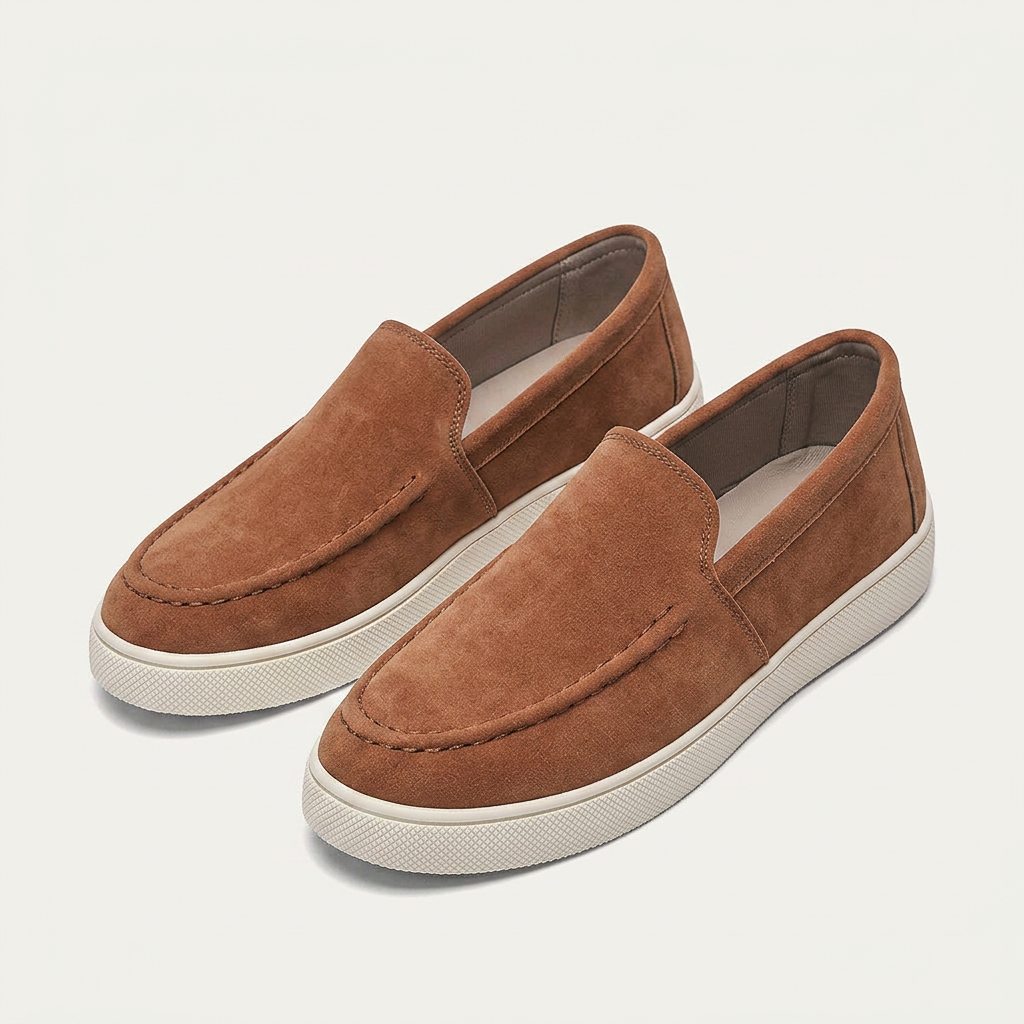 Mocassins Homme À Enfiler Semelle Contrastée Profil Bas