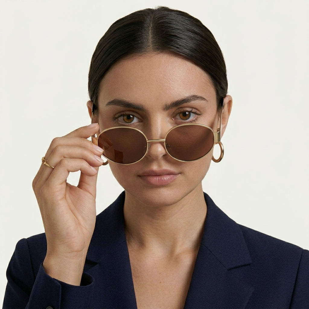 Lunettes De Soleil Rondes Femme Verres Teintés
