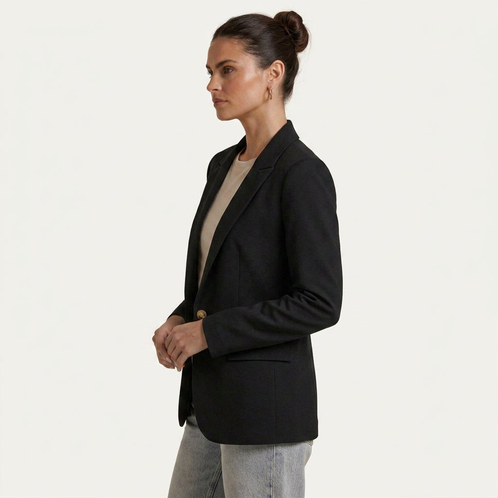 Blazer Femme Long à Bouton Unique