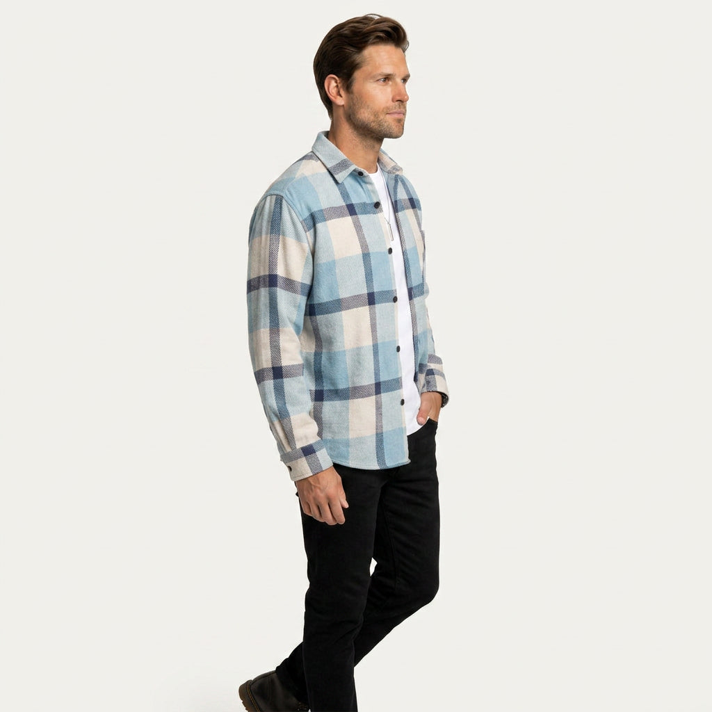 Surchemise Homme à Carreaux Coupe Oversize