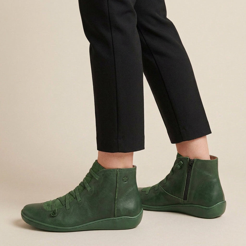 Bottines à Lacets Femme à Talon Compensé