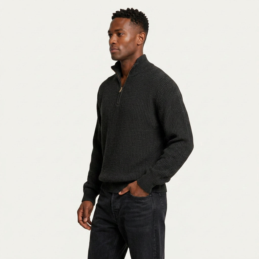 Pull Camionneur Homme en Maille Côtelée