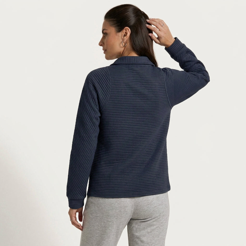 Pull Col Montant Femme en Maille Côtelée