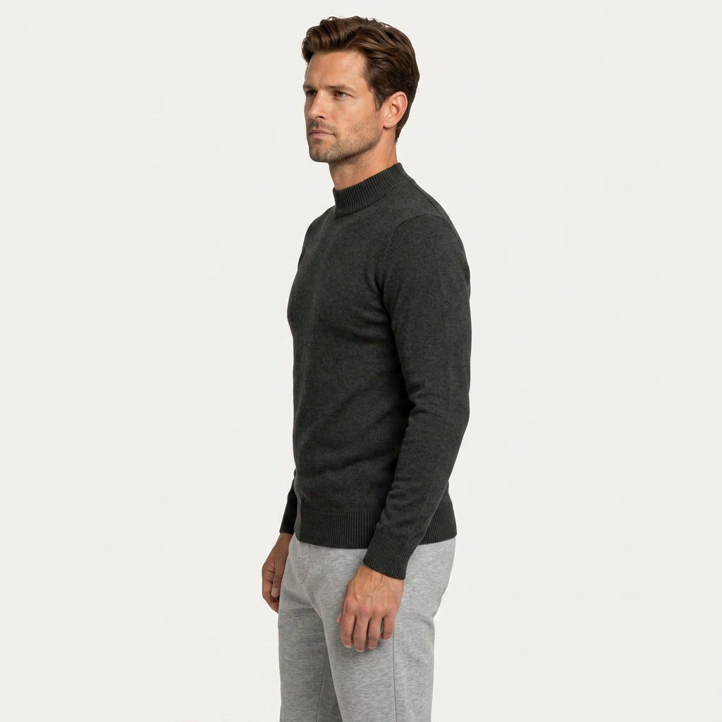 Pull Homme Col Montant en Maille