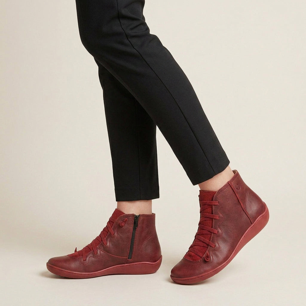 Bottines à Lacets Femme à Talon Compensé