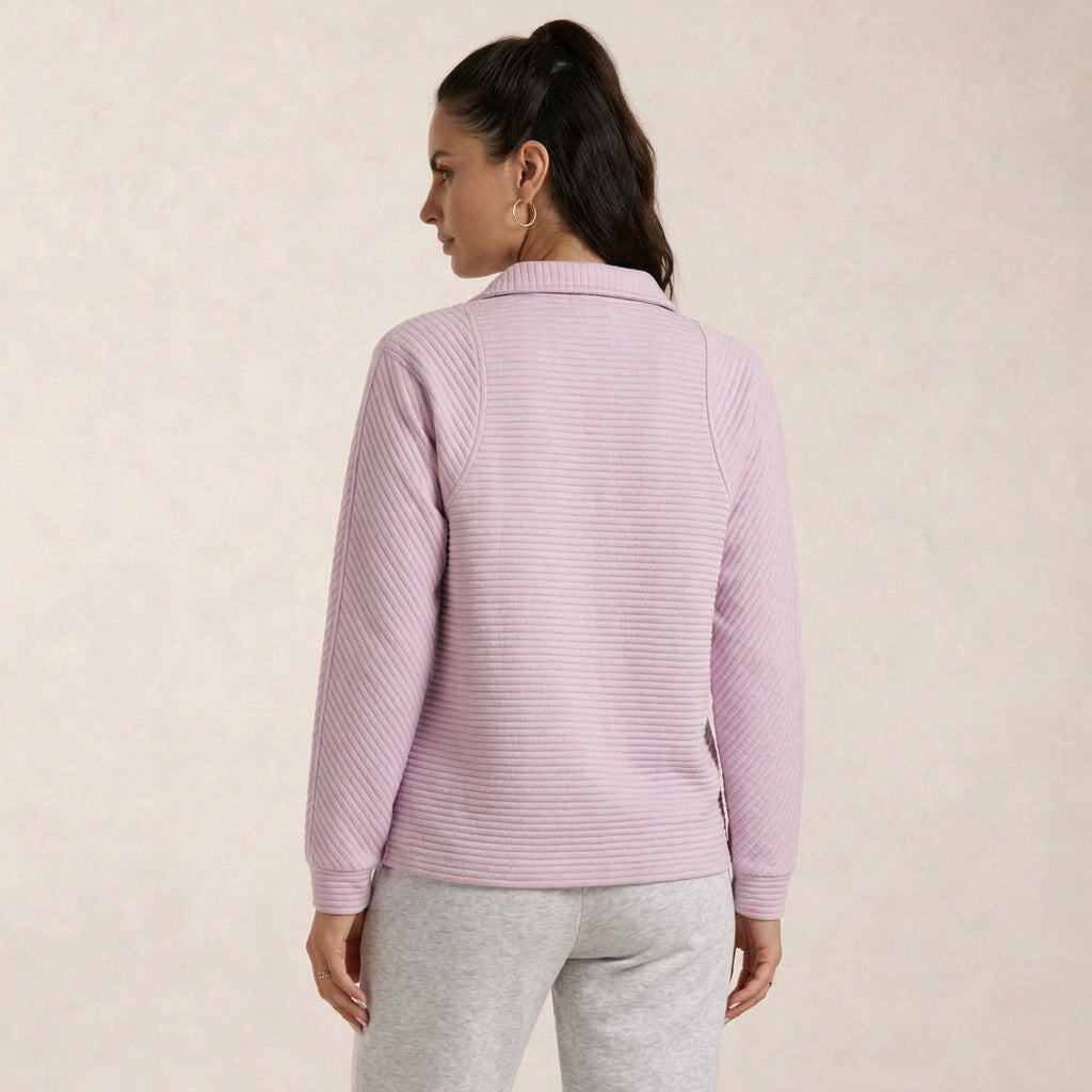 Pull Col Montant Femme en Maille Côtelée
