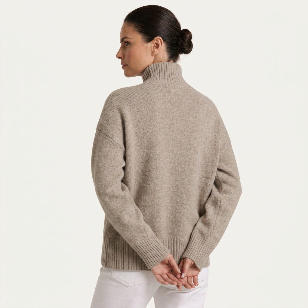 Pull Col Roulé Femme Oversize