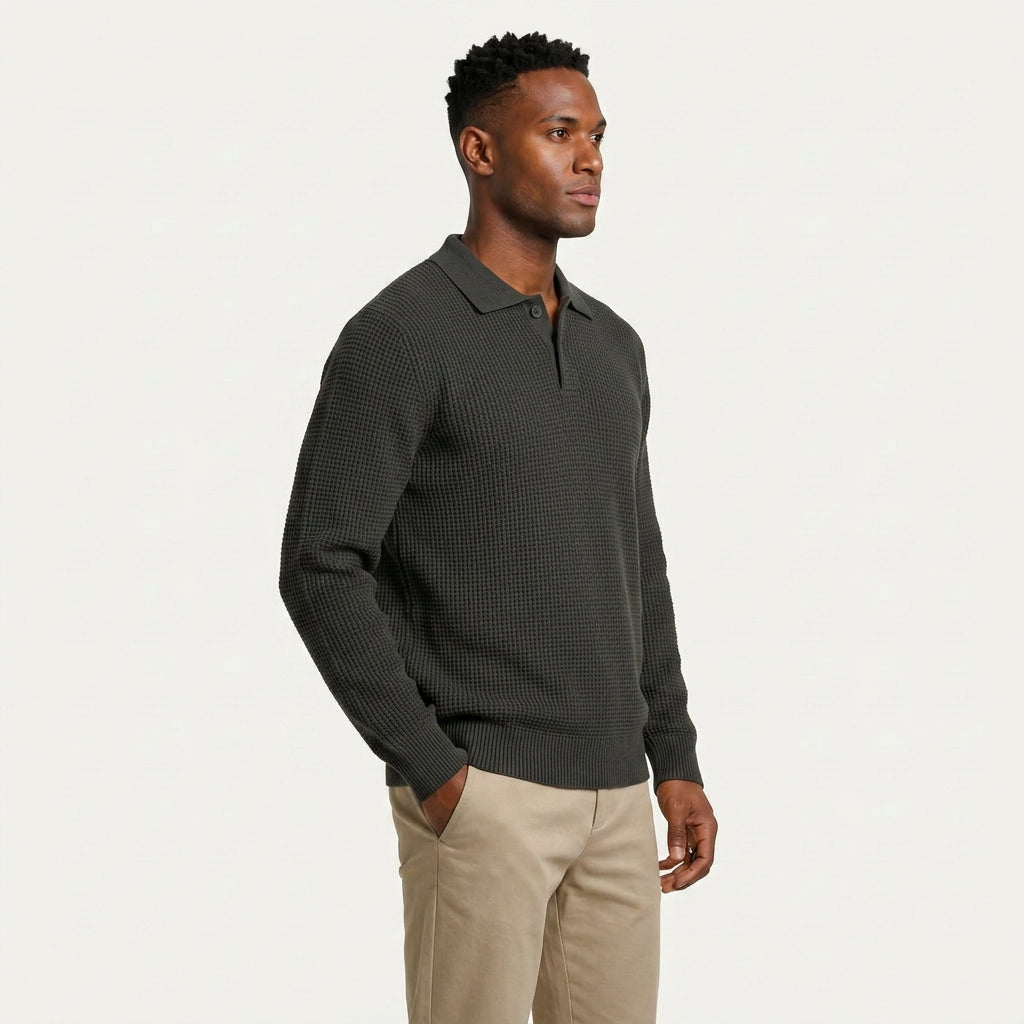 Pull Col Polo Homme en Maille