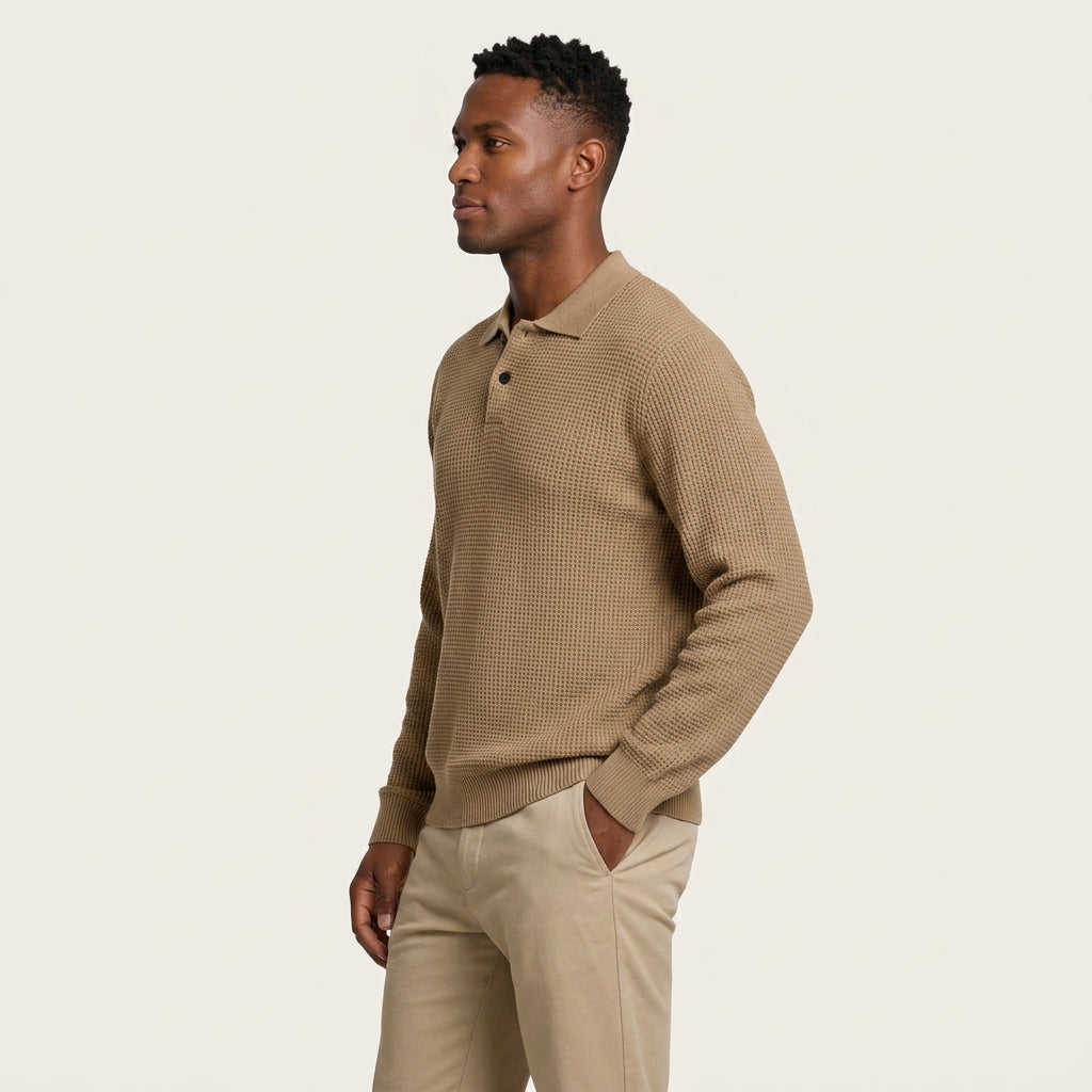 Pull Col Polo Homme en Maille
