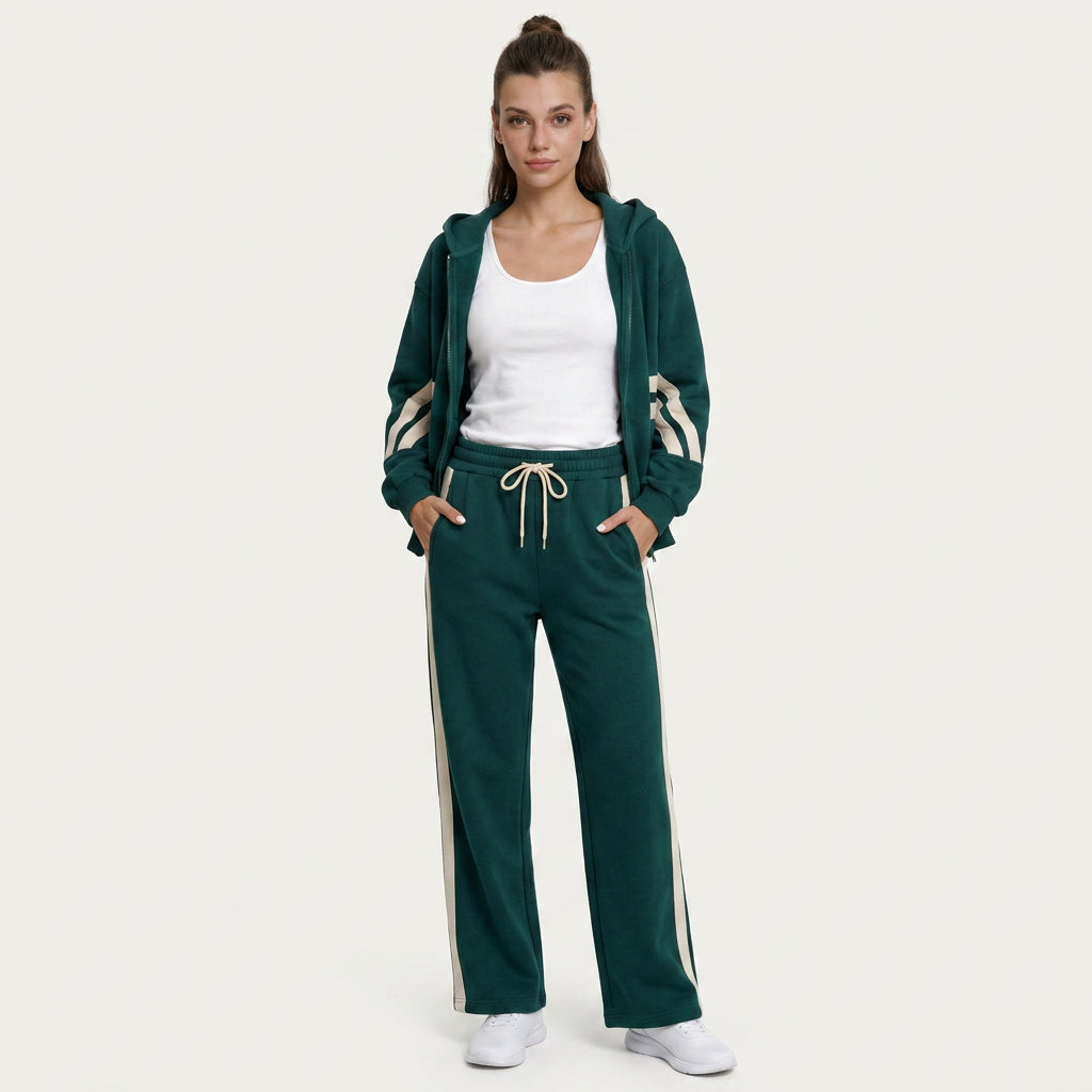Ensemble Survêtement Femme Capuche Zippée Pantalon Large