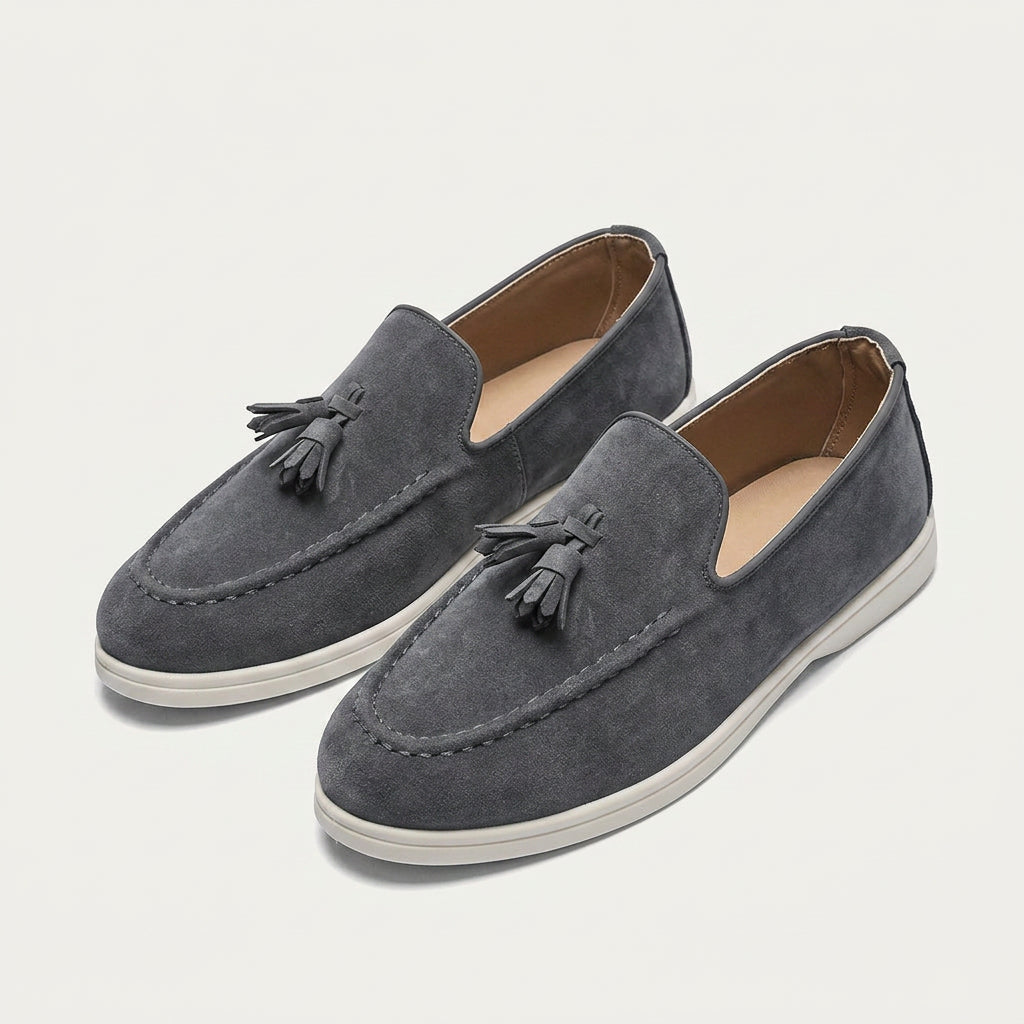 Mocassins Homme À Pampilles Texture Élégante Profil Bas