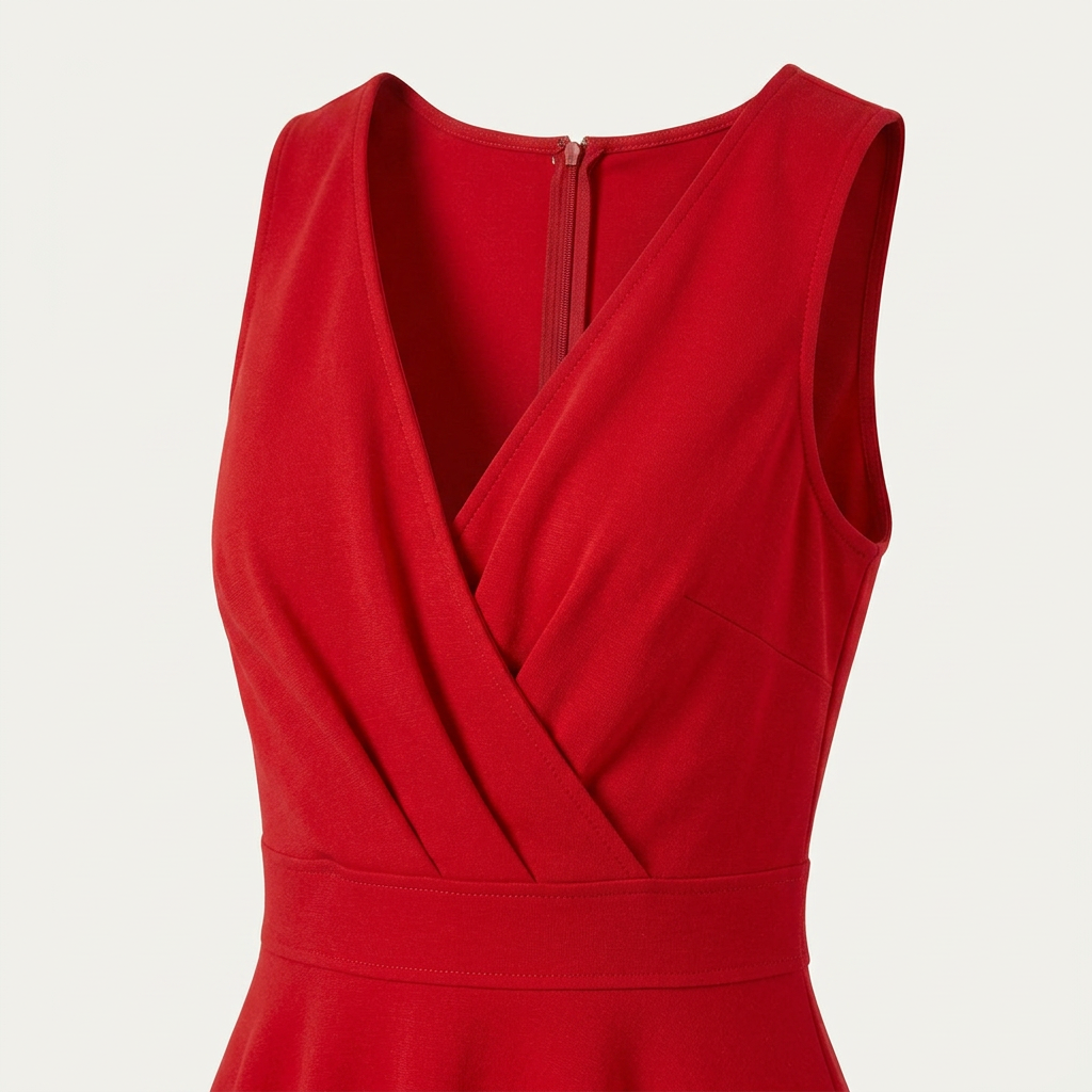 Robe Midi Femme Sans Manches Col Croisé