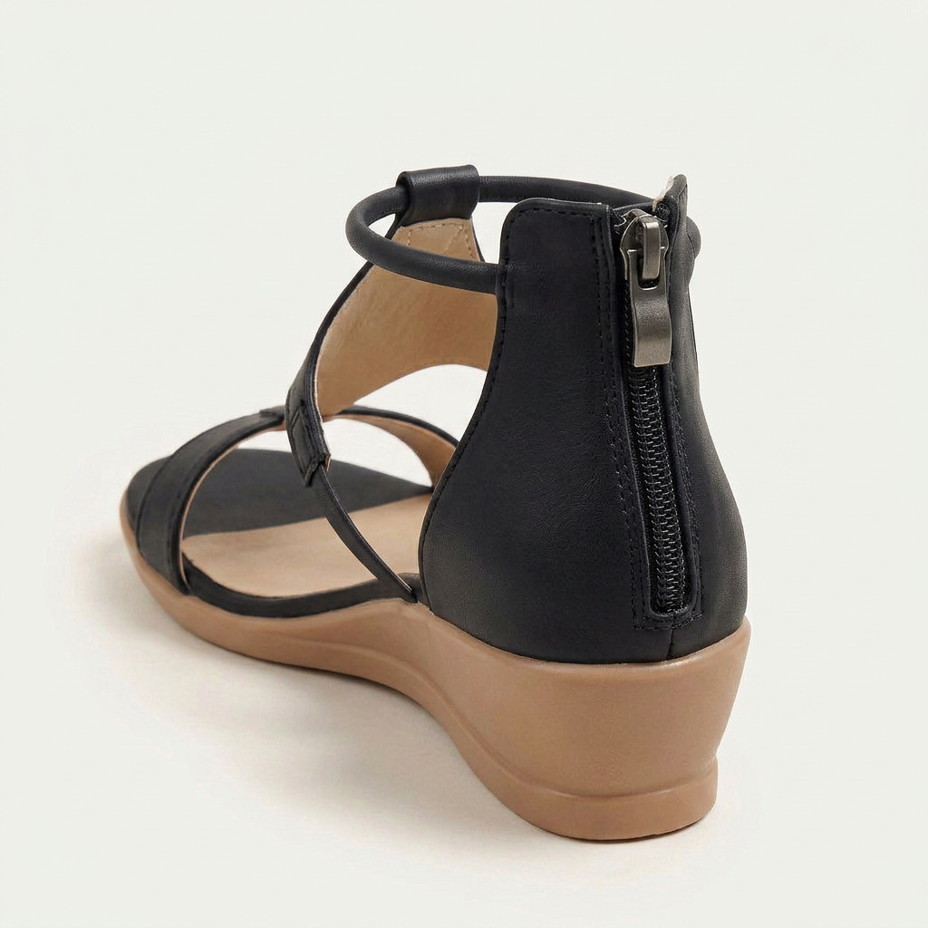 Sandales Compensées Femme Bride T Fermeture Boucle