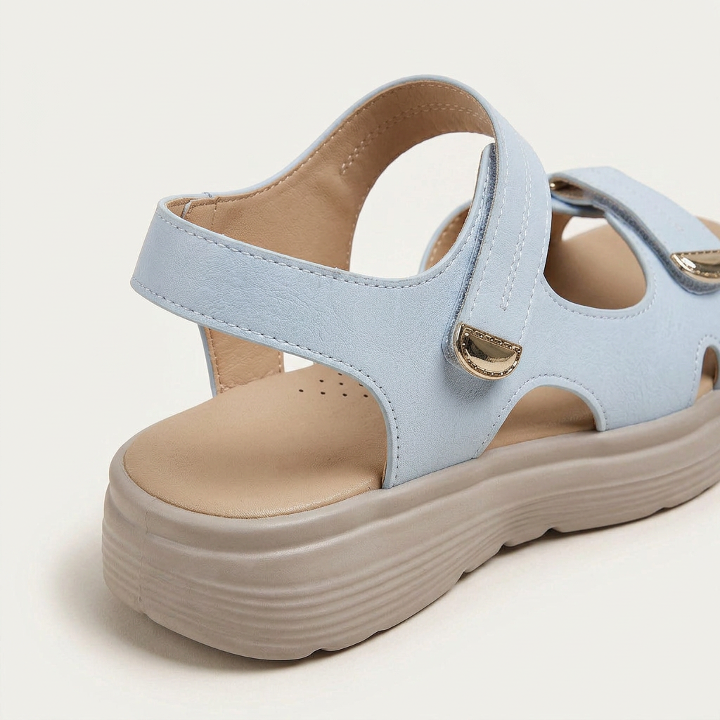 Sandales Femme Double Bride Plateforme Bout Ouvert