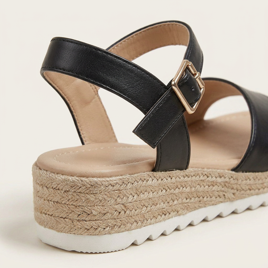 Sandales Compensées Femme Espadrille Bride Boucle