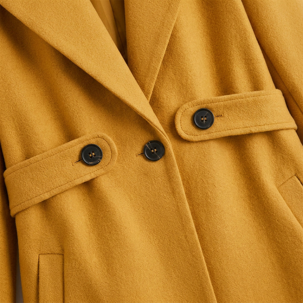 Manteau Long Femme à Revers Cintré