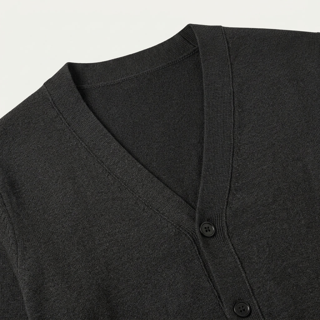 Gilet Homme en Maille Col V Boutonné