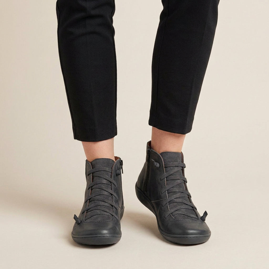 Bottines à Lacets Femme à Talon Compensé
