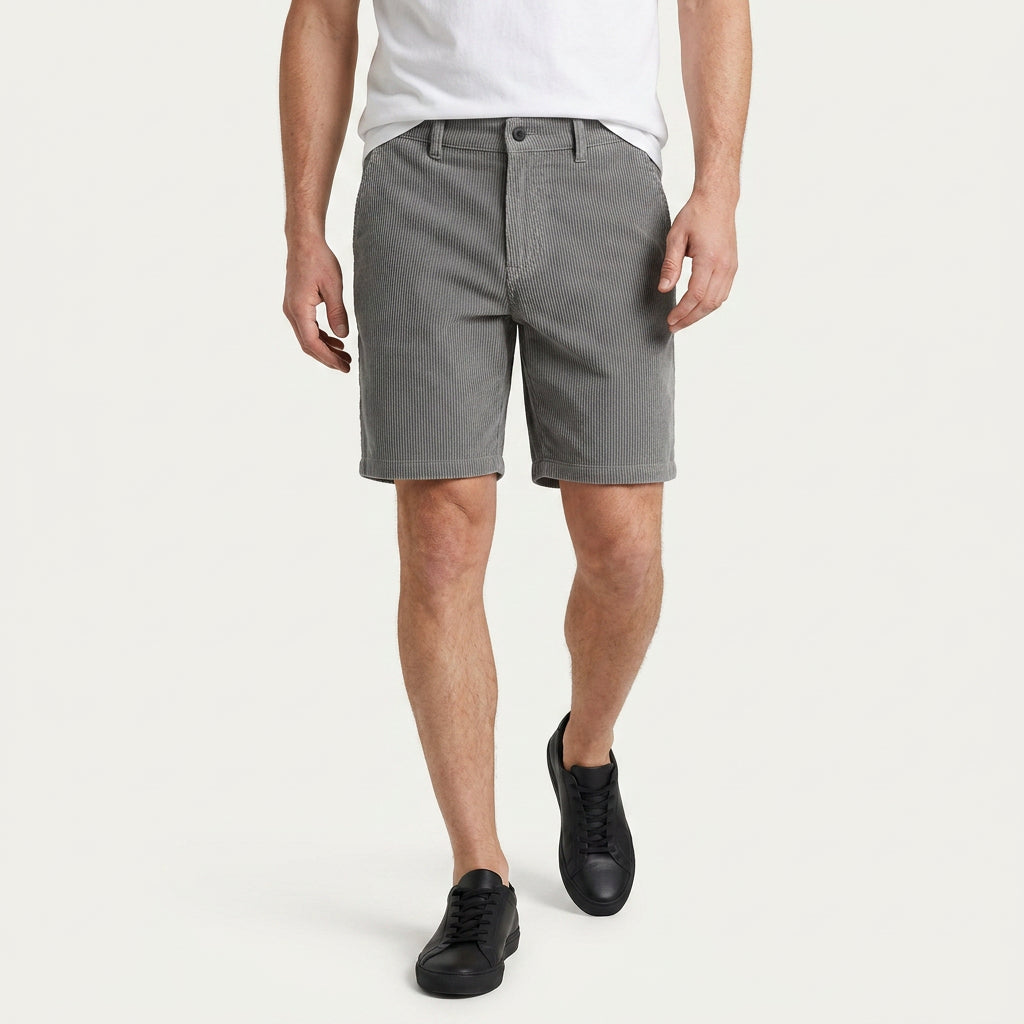 Short Homme Velours Côtelé Coupe Droite