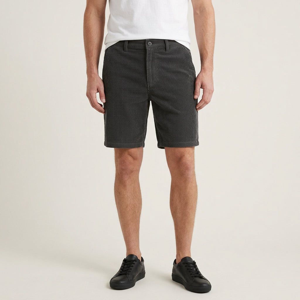 Short Homme Velours Côtelé Coupe Droite