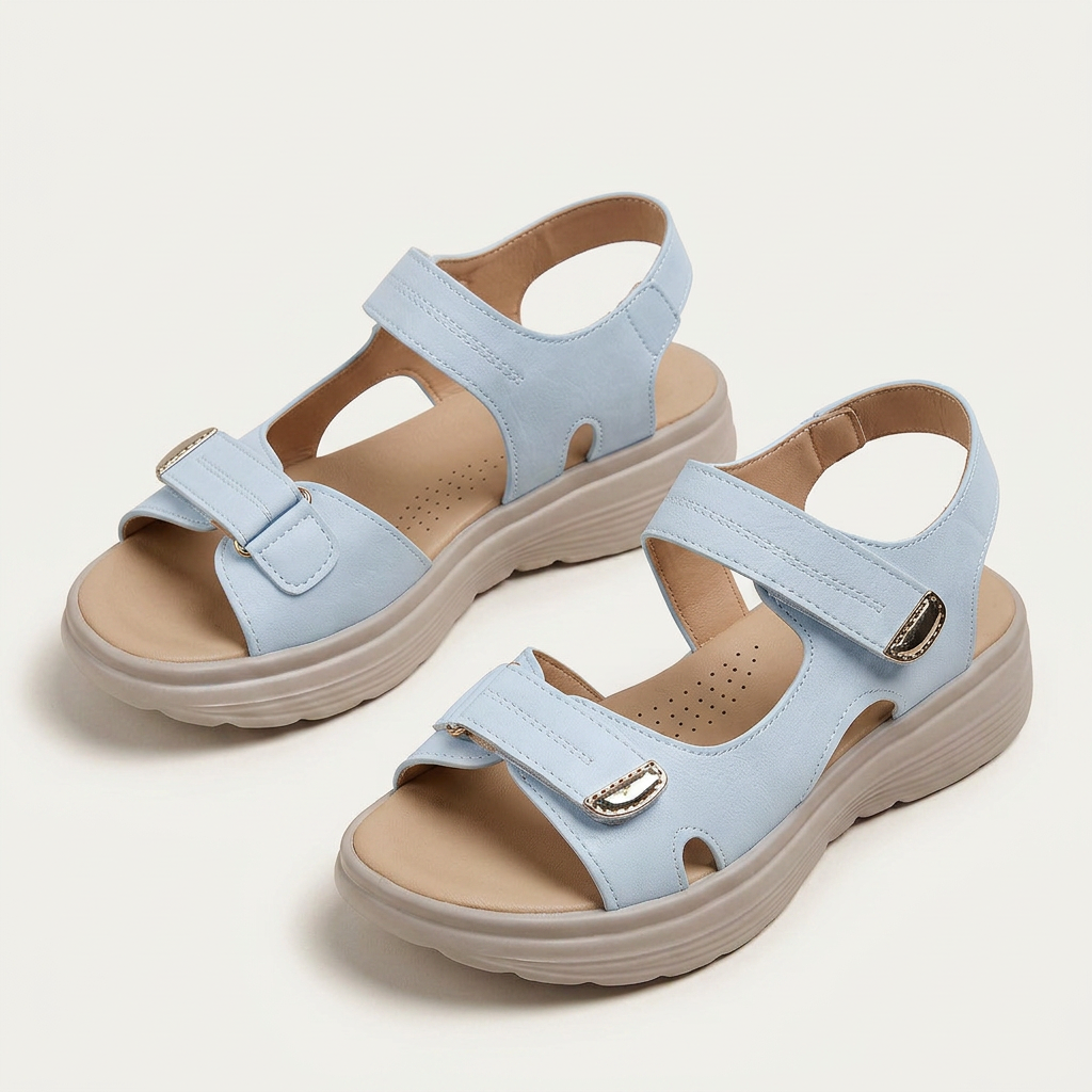 Sandales Femme Double Bride Plateforme Bout Ouvert