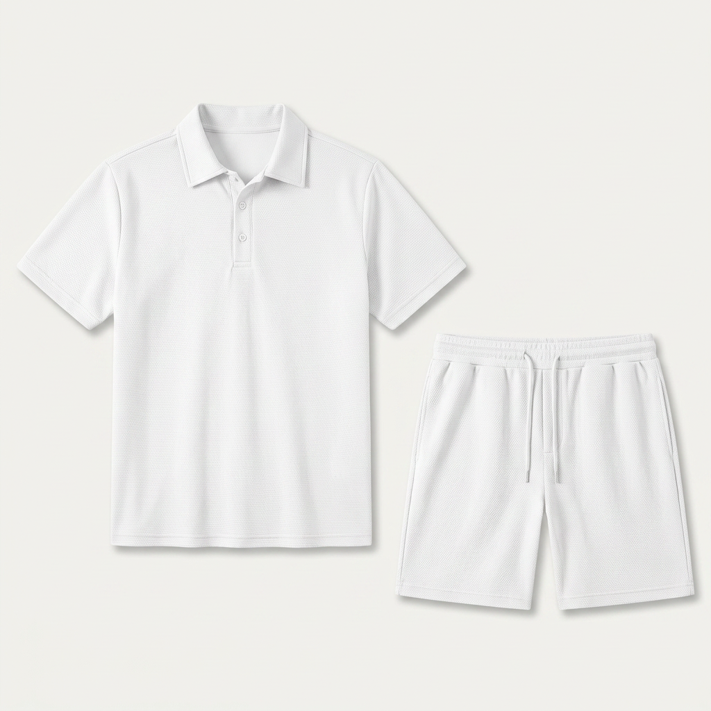 Ensemble Homme Polo Short Texturé Cordon