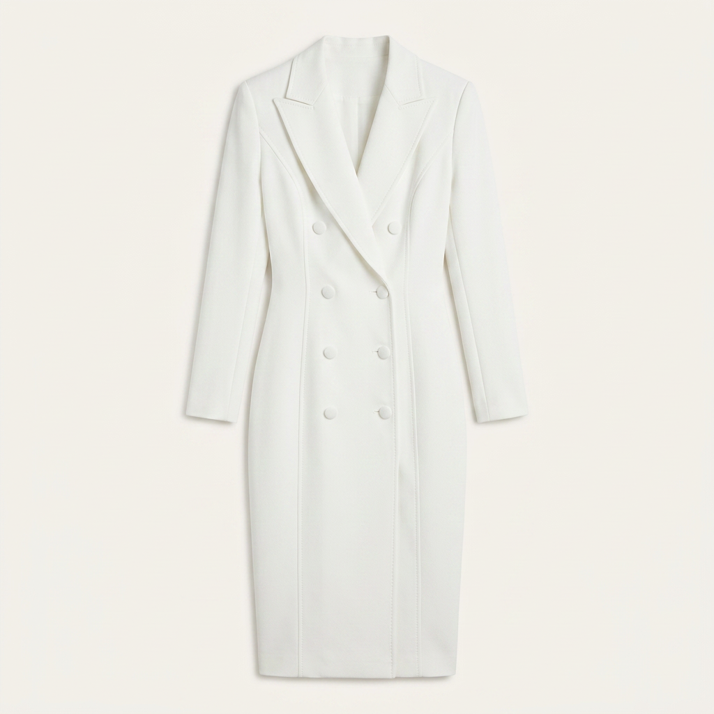 Robe Blazer Midi Femme Croisée Coupe Ajustée