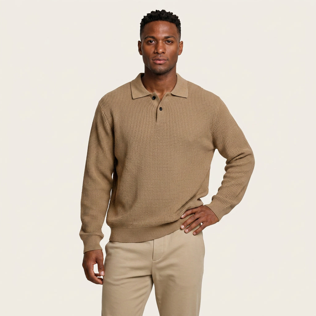 Pull Col Polo Homme en Maille