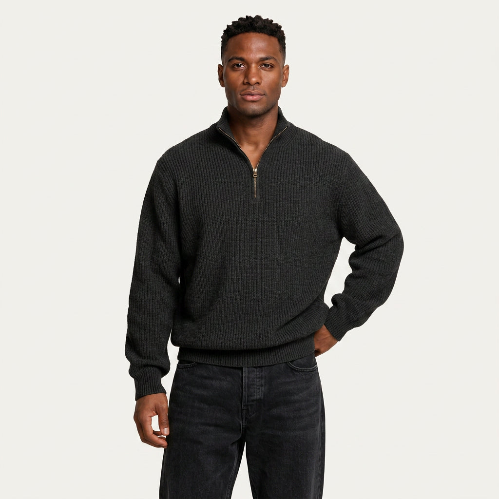 Pull Camionneur Homme en Maille Côtelée