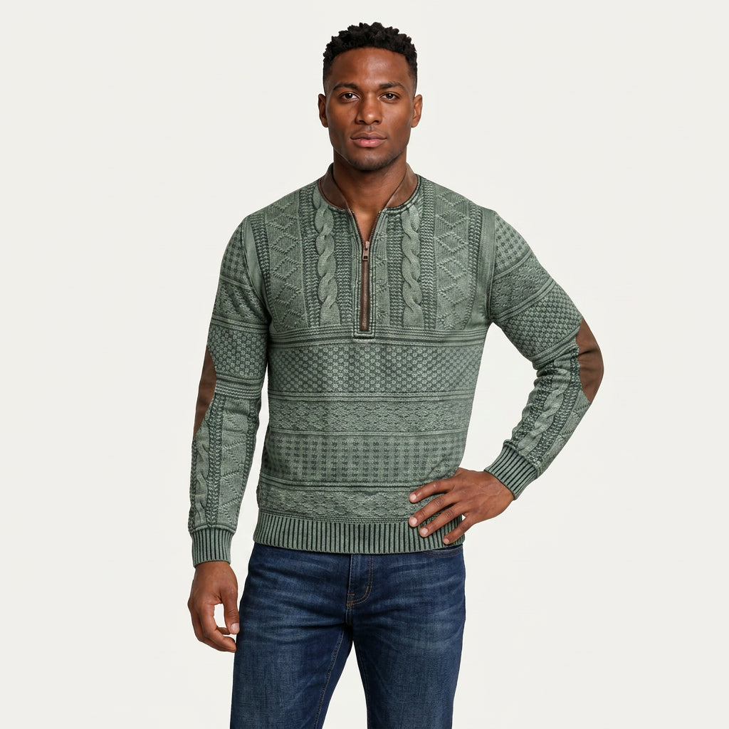 Pull Camionneur Homme en Maille Torsadée