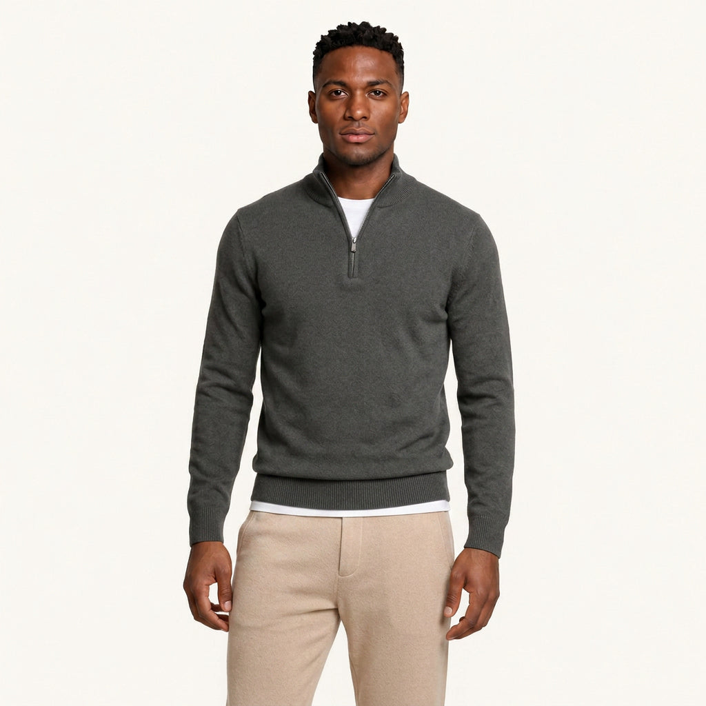 Pull Camionneur Homme Col Zippé