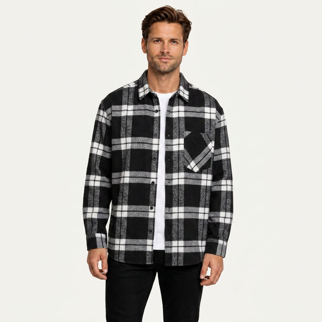 Surchemise Homme à Carreaux Coupe Oversize