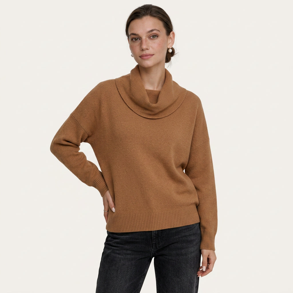 Pull Femme en Maille à Col Bénitier