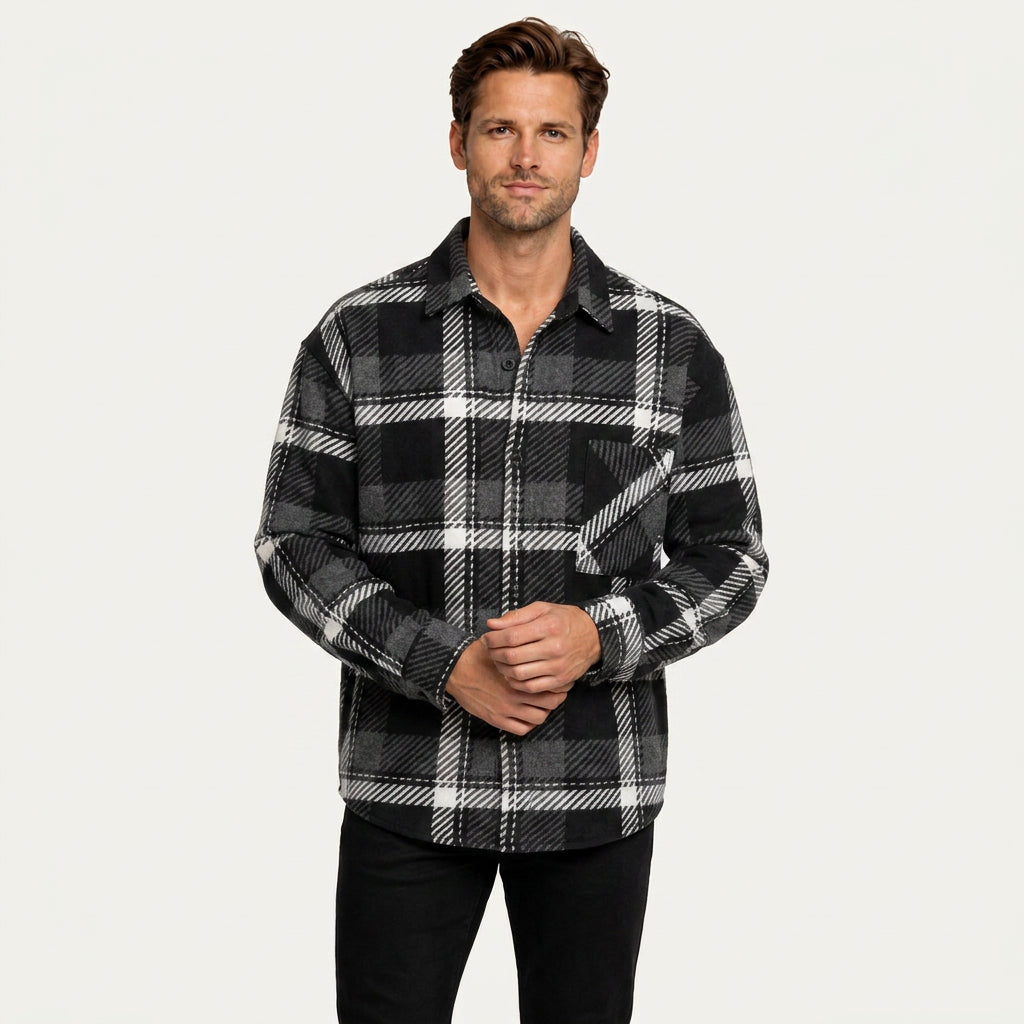 Surchemise Homme à Carreaux Coupe Oversize