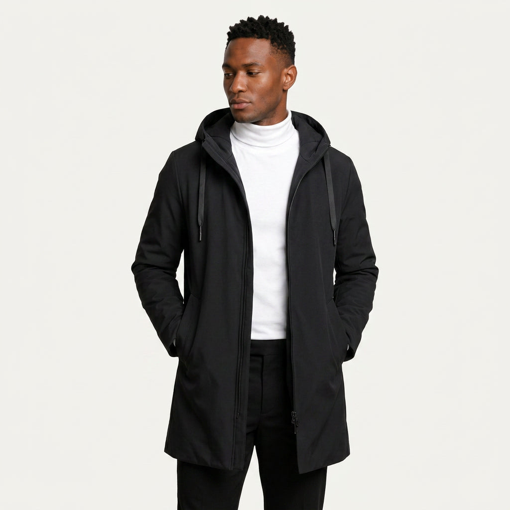 Manteau Homme Long à Capuche Matelassée