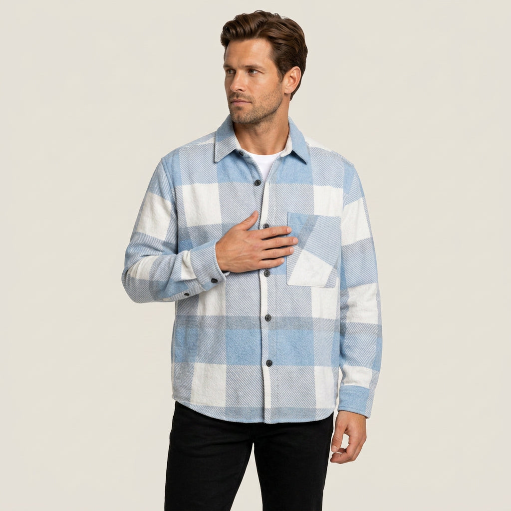 Surchemise Homme à Carreaux Coupe Oversize