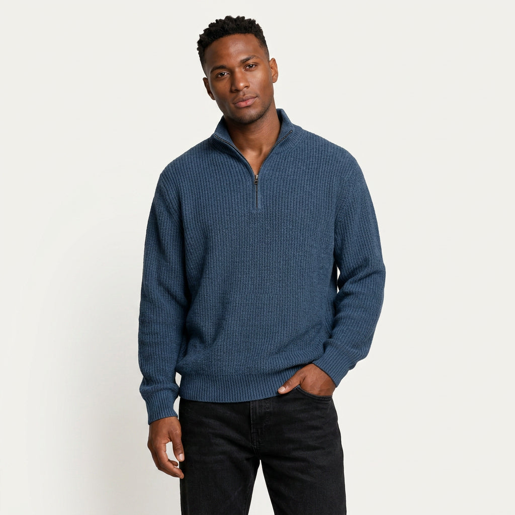 Pull Camionneur Homme en Maille Côtelée