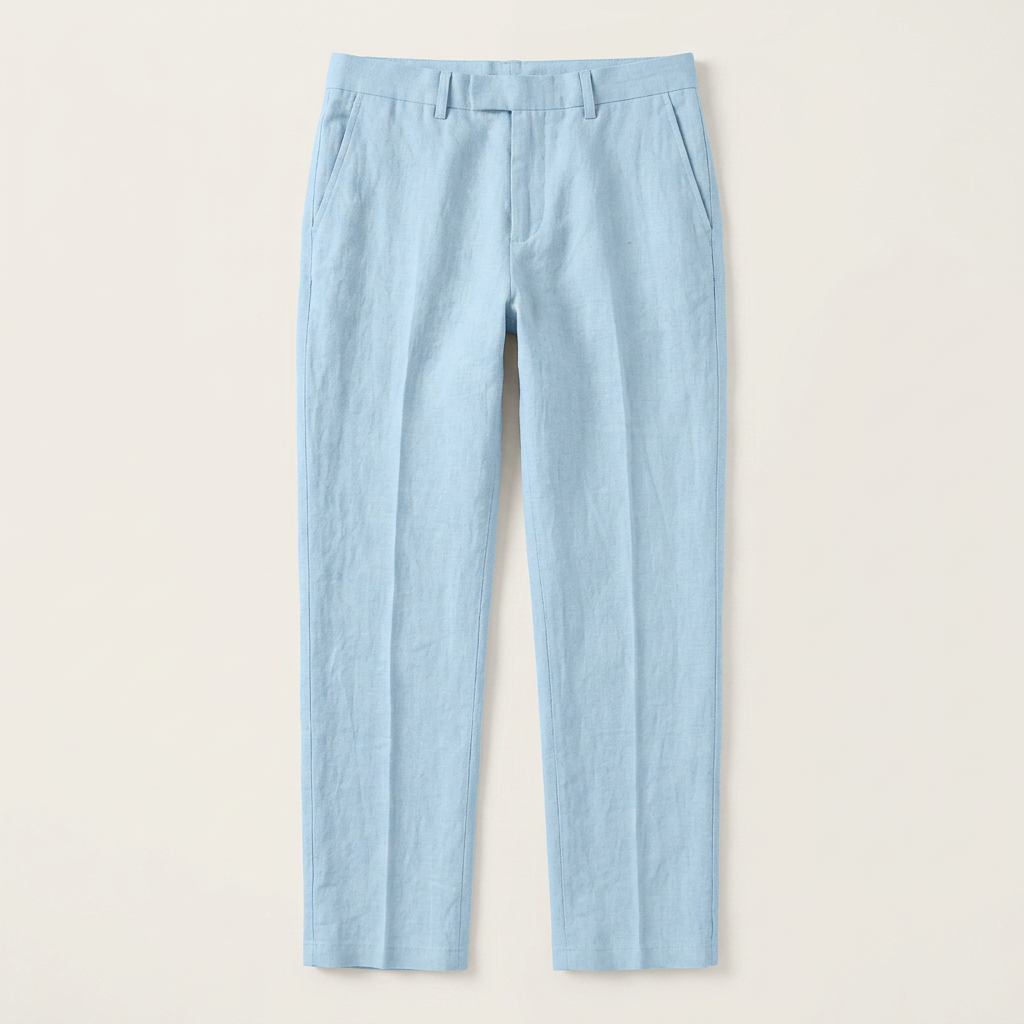 Pantalon Homme Tailleur Coupe Droite Pli Marqué