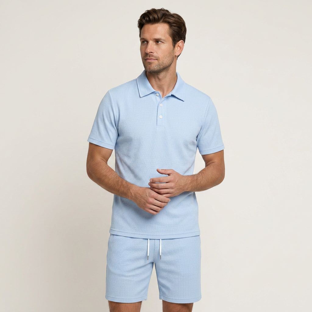 Ensemble Homme Polo Short Texturé Cordon