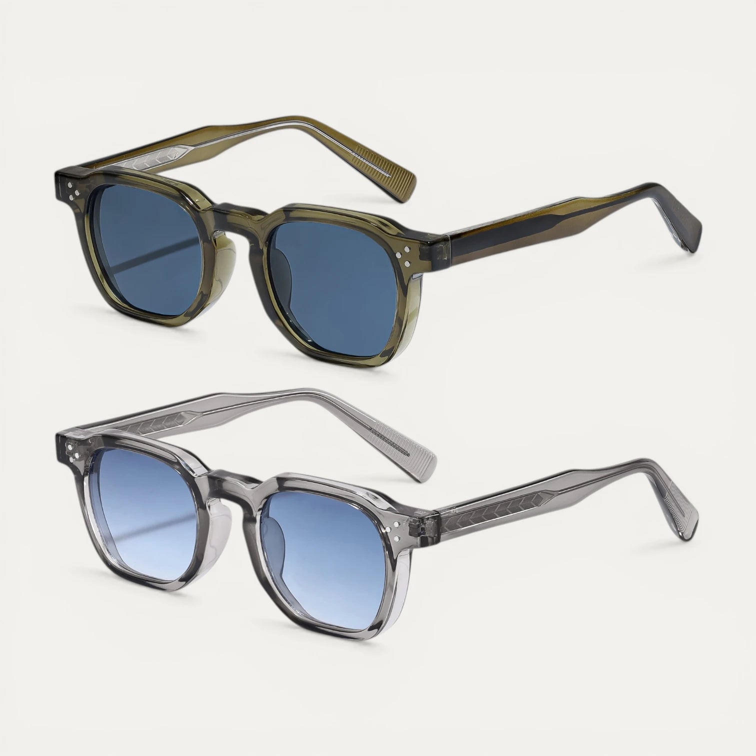 Lunettes Soleil Carrées Monture Épaisse Translucide Oversize