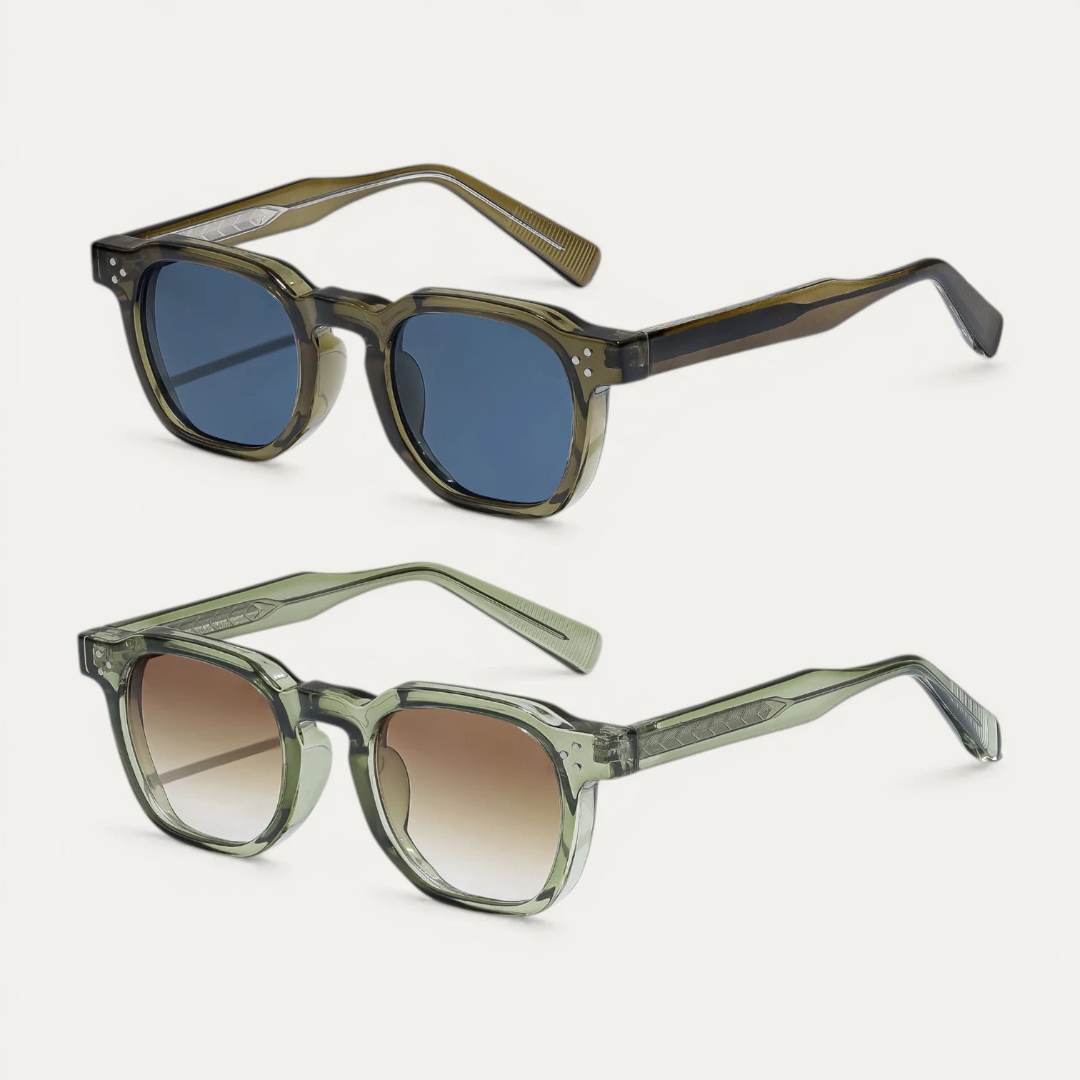 Lunettes Soleil Carrées Monture Épaisse Translucide Oversize