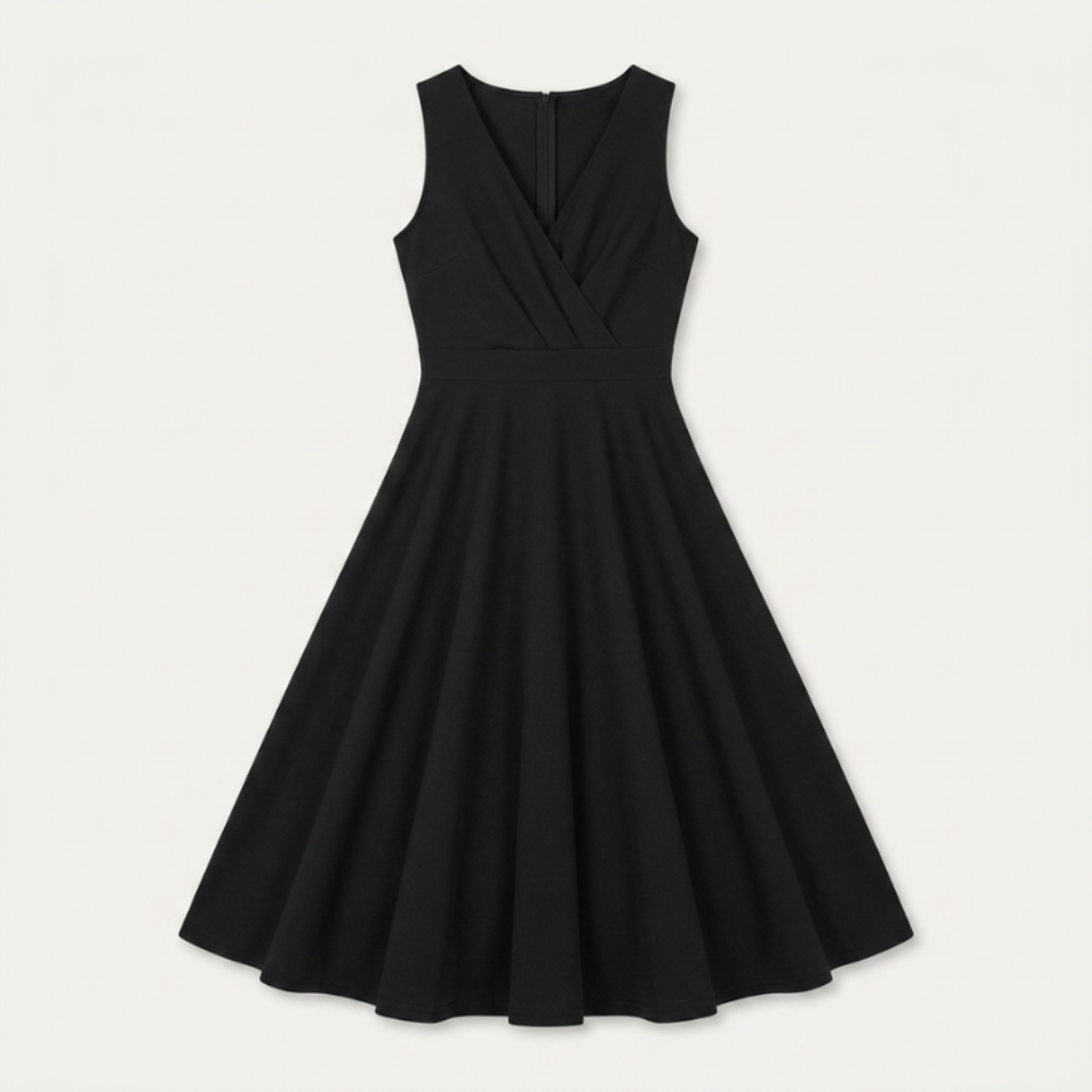 Robe Midi Femme Sans Manches Col Croisé