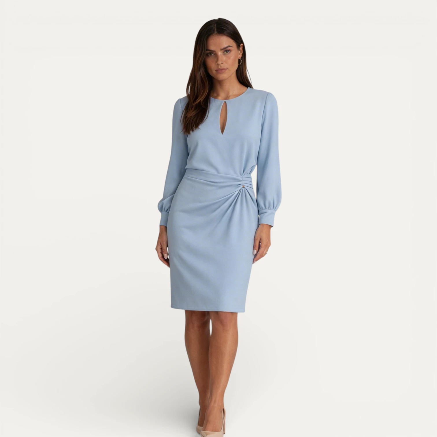 Robe Midi Femme Col Rond Ouverture Goutte